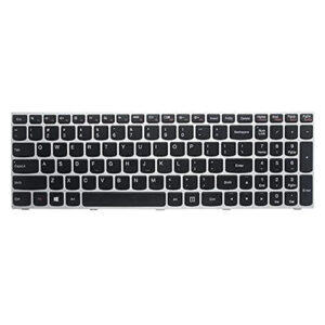 کیبورد لپ تاپ لنوو IdeaPad G50-70 مشکی با فریم نقره ای بدون بک لایت