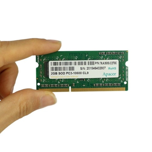 رم لپتاپ 2 گیگ ddr 3 باس 10600 برند apacer